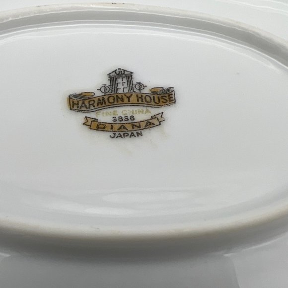Vintage Harmony House China Diana Gravy Boat w/ Attached Underplate 9.5" Japan - Picture 7 of 7
